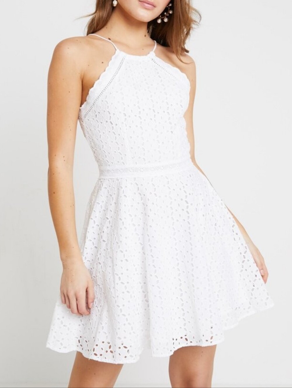Superdry Teagan Halter Dress White US Size 6